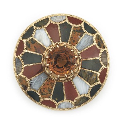 Lot 506 - Antique Scottish Agate and Citrine Brooch and Two Antique Brooches