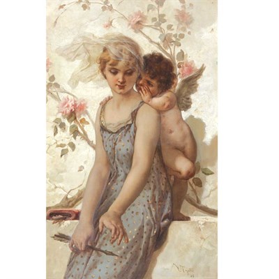 Lot 2 - Virgilio Tojetti Italian, 1851-1901 Cupid's...
