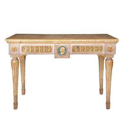 Lot 470 - Italian Neoclassical Painted and Parcel Gilt...