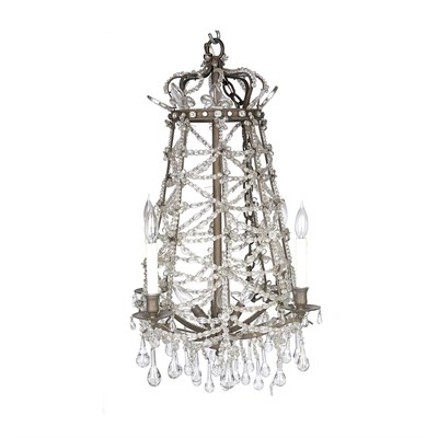 Lot 323 - Charles X Patinated-Bronze and Molded Glass...