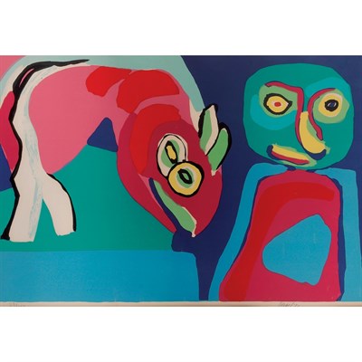 Lot 354 - Karel Appel CHILD WITH HIS PRETEND ANIMAL...