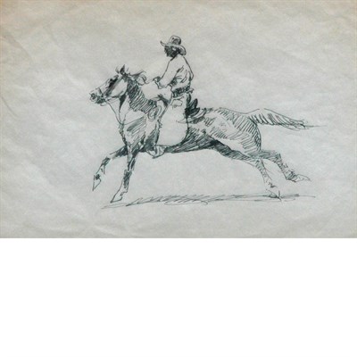 Lot 45 - Attributed to Edward Borein Cowboy on...