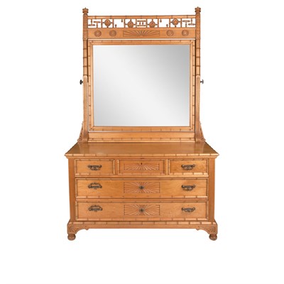 Lot 1255 - American Aesthetic Movement Faux Bamboo Carved...