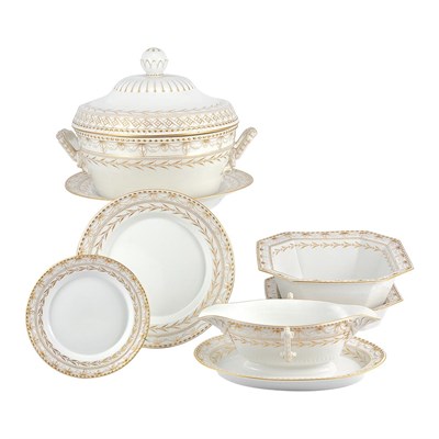 Lot 1371 - Assembled KPM Gilt Decorated Porcelain Dinner...