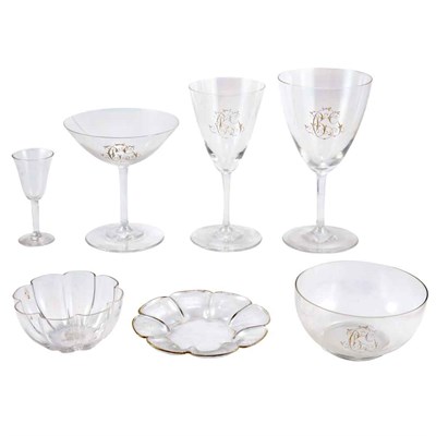 Lot 1288 - Art Deco Style Molded Glass Cocktail and...