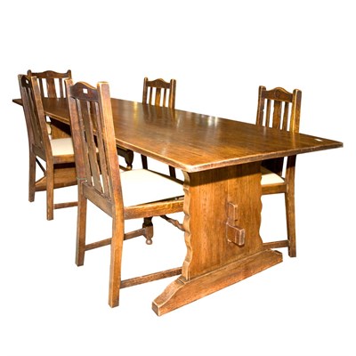 Lot 334 - Provincial Walnut Refectory Table; Together...