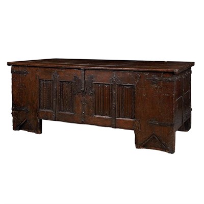Lot 179 - English Oak Coffer 16th/17th Century The...