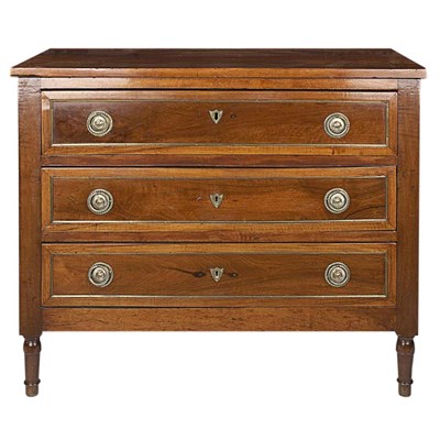 Lot 266 - Directoire Brass Inlaid Fruitwood Commode...