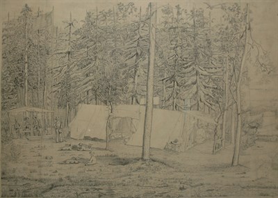 Lot 1 - American School 19th Century Campsite Pencil...