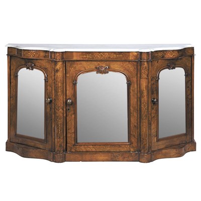 Lot 317 - Victorian Marquetry Walnut Buffet Height 35...