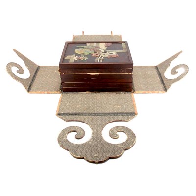 Lot 115 - Set of Six Chinese Inlaid Hardwood Erotic...