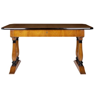 Lot 261 - Biedermeier Part Ebonized Birch and Burl-Maple...