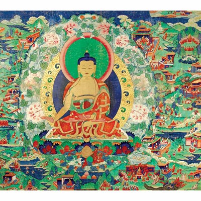 Lot 44 - Mongolian Thanka 19th Century Painted with the...