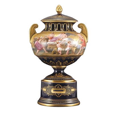 Lot 1408 - Vienna Gilt and Polychrome Decorated Porcelain...