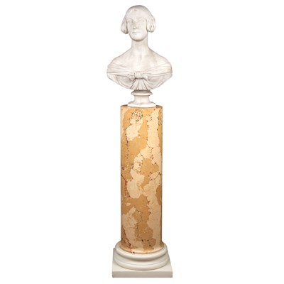 Lot 263 - Victorian Carved White Marble Portrait Bust of...