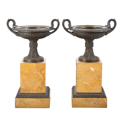 Lot 502 - Pair of Louis Philippe Bronze Tazzas Mid 19th...