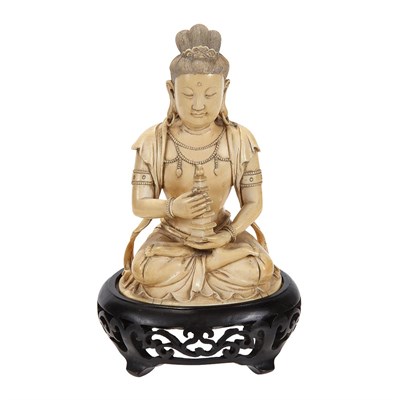 Lot 70 - Chinese Ivory Figure of a Bodhisattva Early...