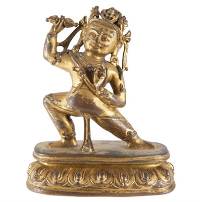 Lot 34 - Tibetan Gilt-Bronze Standing Figure 18th...