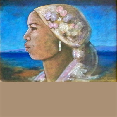 Lot 57 - Jean-Claude Legagneur Hatian, b. 1947 Portrait...