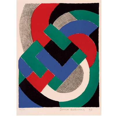 Lot 409 - Sonia Delaunay (1885-1979) COMPOSITION Color...