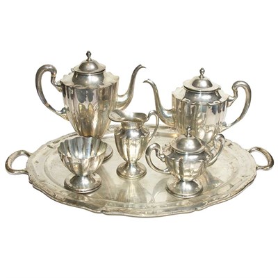 Lot 322 - Mexican Sterling Silver Six-Piece Tea and...
