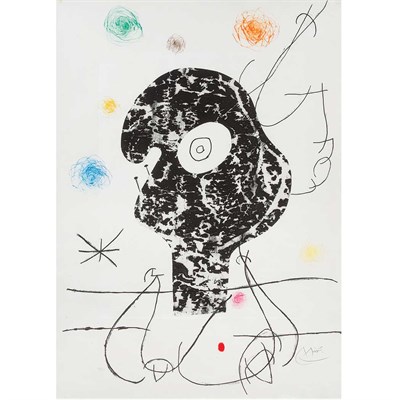 Lot 450 - Joan Miró EMEHPYLOP (D. 451) Color drypoint...