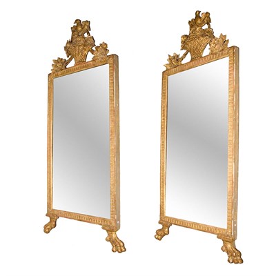 Lot 1132 - Pair of Louis XVI Style Painted Wood Pier...