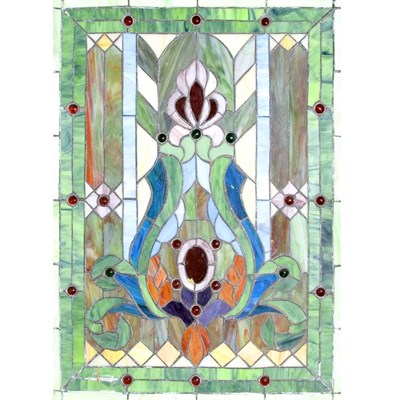 Lot 1317 - Pair of Art Nouveau Style Leaded Glass Panels...