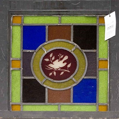 Lot 1316 - Pair of American Leaded Glass Windows Late...