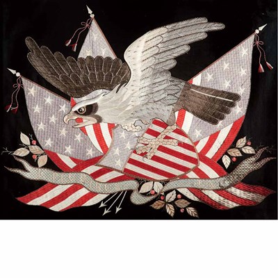 Lot 278 - Spanish American War Sailor's Souvenir Silk...