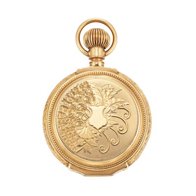 Lot 70 - Gold Box Hinge Hunting Case Pocket Watch, Waltham