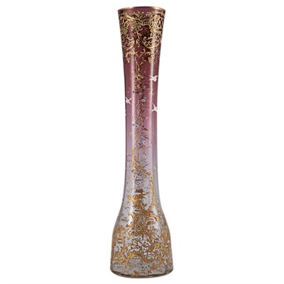 Lot 1304 - Bohemian Gilt and Enameled Glass Vase Late...