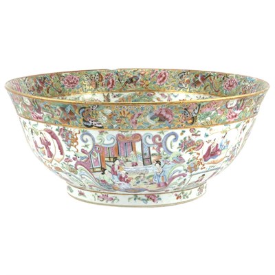 Lot 172 - Canton Rose Medallion Porcelain Punch Bowl...
