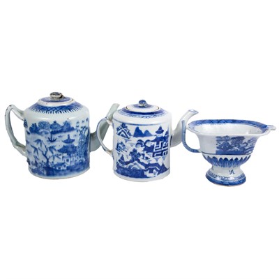 Lot 277 - Group of Canton Blue and White Porcelain...