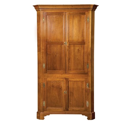 Lot 197 - Chippendale Walnut Corner Cupboard The molded...