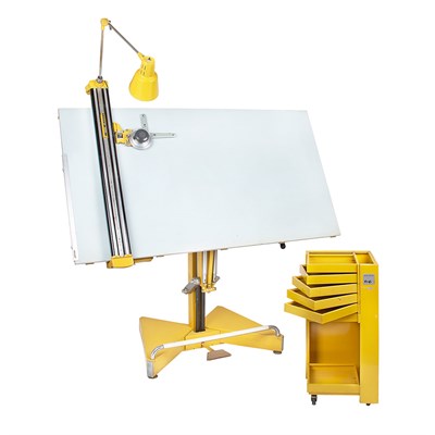 Lot 136 - Bieffe Stabilus Drawing Table and Utility Cart,...