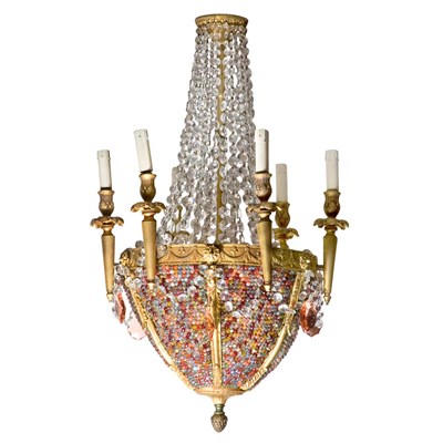 Lot 1280 - Louis XVI Style Gilt-Metal and Beaded Glass...