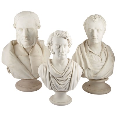 Lot 254 - Group of Three English Parian Busts 19th...
