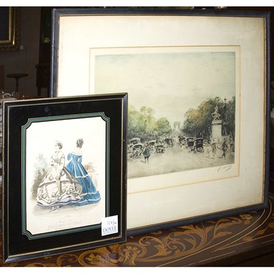 Lot 117 - Leray PARIS--ARC DE TRIOMPHE Color etching,...