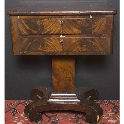 Lot 131 - American Classical Mahogany Work Table Height...