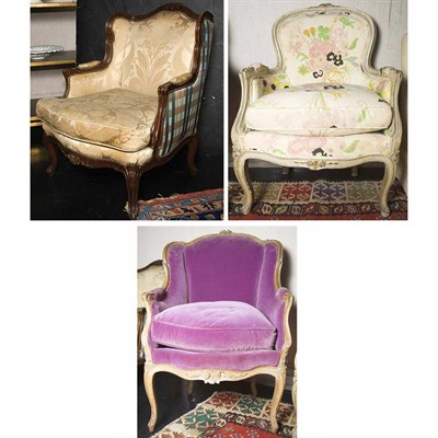 Lot 135 - Group of Three Louis XV Style Bergeres
