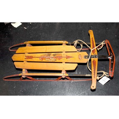 Lot 147 - Two Painted Wood Sleds