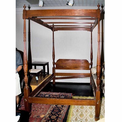 Lot 153 - Classical Style Mahogany Canopy Bed Height 7...