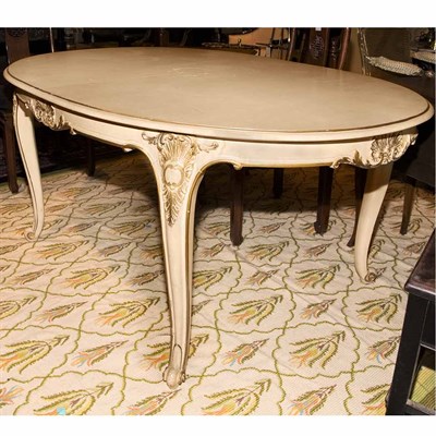 Lot 164 - Rococo Style Painted Dining Table With two...
