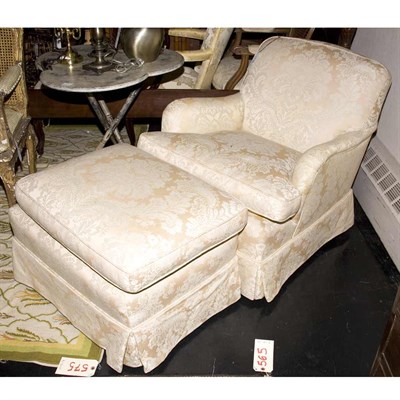 Lot 181 - Upholstered Club Chair and Ottoman