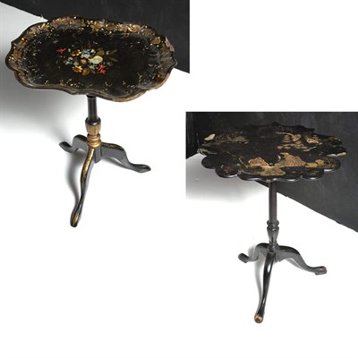 Lot 185 - Three Victorian Style Black Painted Tables;...