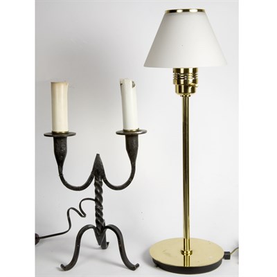 Lot 189 - Group of Four Metal Lamps