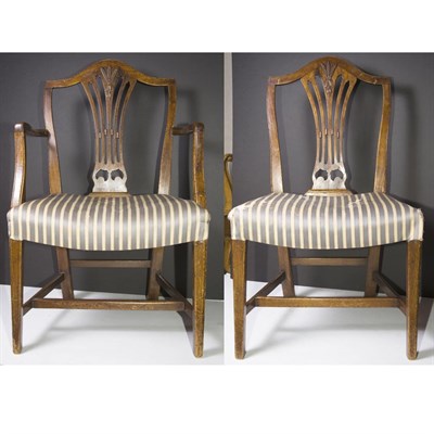 Lot 193 - Group of Four Georgian Style Mahogany Chairs