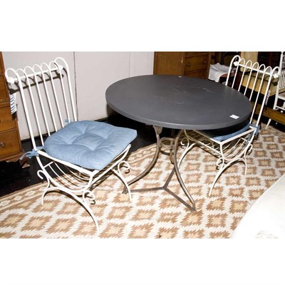 Lot 209 - Pair of Painted Metal Side Chairs; Together...