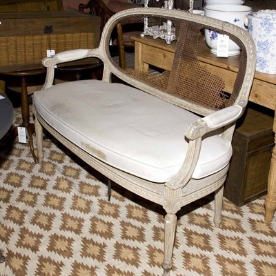 Lot 213 - Louis XVI Style Painted Settee Length 49 inches.